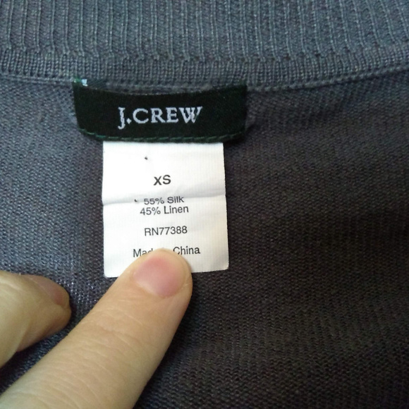 J. Crew Ruffle-Front Gray Cardigan - Picture 3 of 4